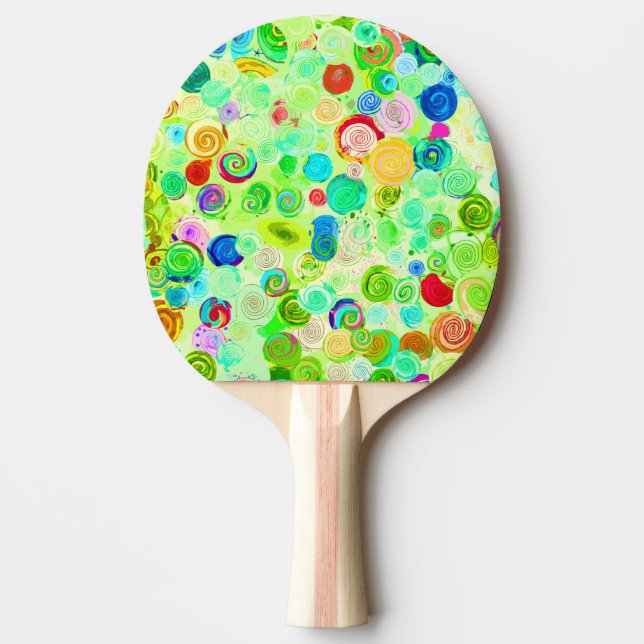 Cute colourful spiral cosmos patterns grocery bag ping pong paddle (Front)