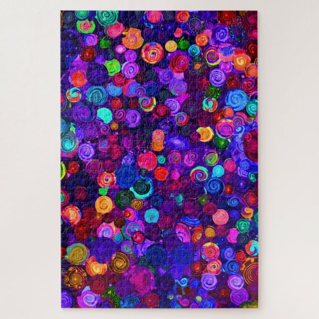 Cute colourful spiral cosmos patterns jigsaw puzzle (Vertical)