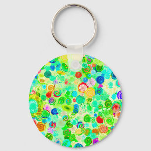 Cute colourful spiral cosmos patterns key ring