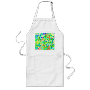 Cute colourful spiral cosmos patterns long apron