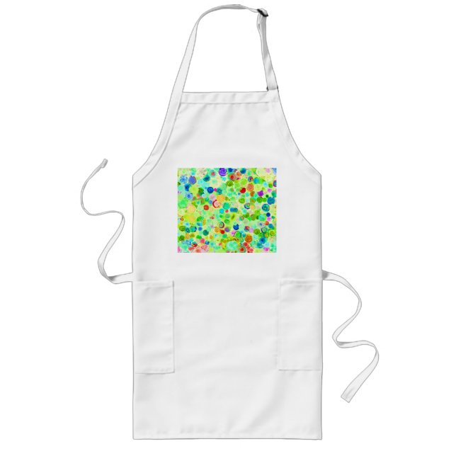 Cute colourful spiral cosmos patterns long apron (Front)