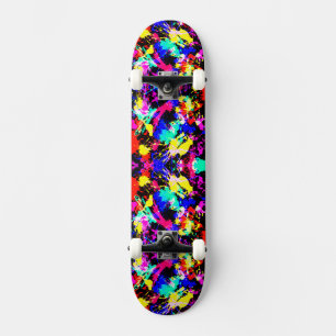 Cute colourful splatter paint car flag skateboard