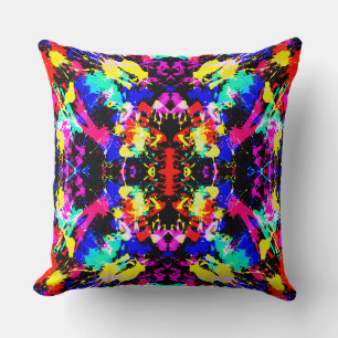Cute colourful splatter paint cushion