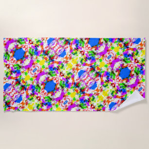 Cute colourful splatter paint design beach towel