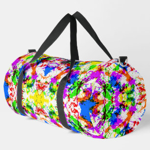 Cute colourful splatter paint design bridal shower duffle bag