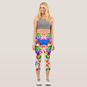 Cute colourful splatter paint design capri leggings