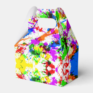 Cute colourful splatter paint design favour box