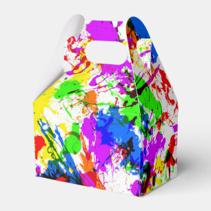Cute colourful splatter paint design favour box