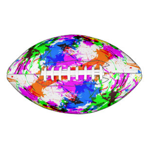 Cute colourful splatter paint design football