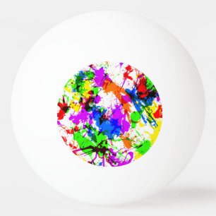 Cute colourful splatter paint design ping pong ball