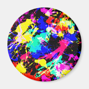 Cute colourful splatter paint magnet