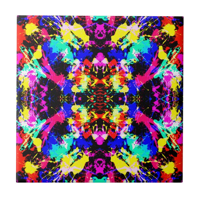 Cute colourful splatter paint tile (Front)