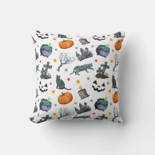 Cute colourful spooky Halloween theme Cushion