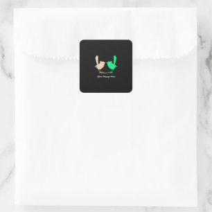 Cute Colourful Spring birds party  Square Sticker