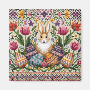 Cute/Colourful Spring/Easter fair isle Magnet