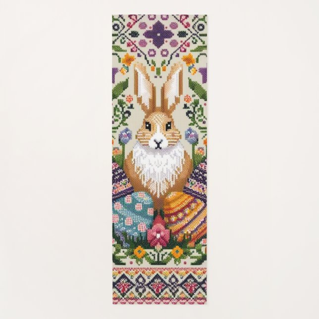Cute/Colourful Spring/Easter fair isle  Yoga Mat (Front)