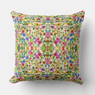 Cute colourful spring floral flowers cushion
