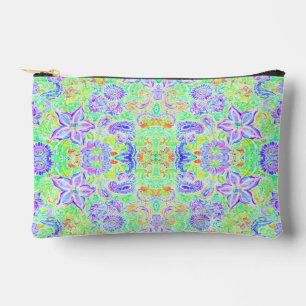 Cute colourful spring flowers accessory pouch
