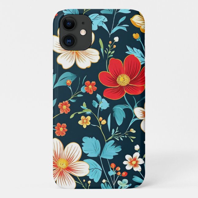 Cute Colourful Spring Flowers Beautiful Floral  Case-Mate iPhone Case (Back)