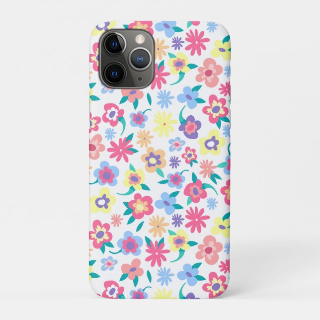 Cute colourful spring flowers pattern Case-Mate iPhone case (Back)