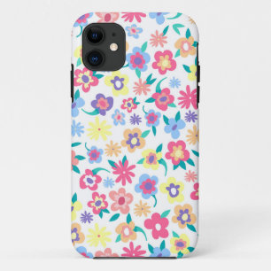 Cute colourful spring flowers pattern Case-Mate iPhone case