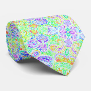 Cute colourful spring flowers tie