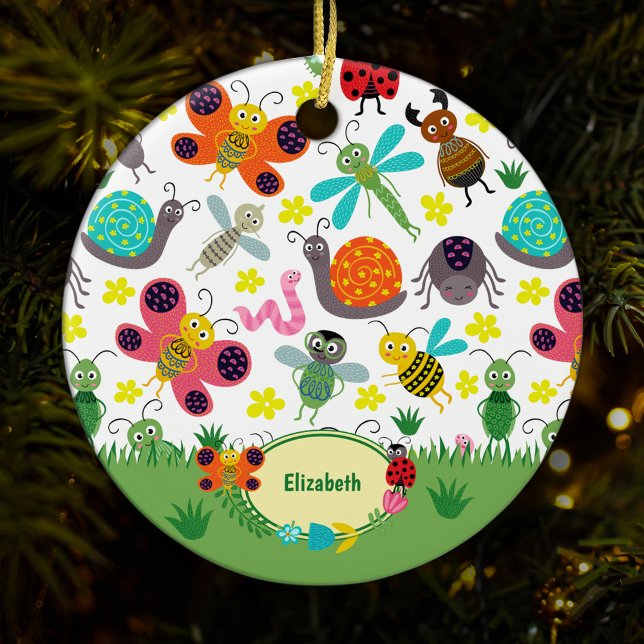 Cute Colourful Spring Insects Kids Christmas Ceramic Tree Decoration (Creator Uploaded)
