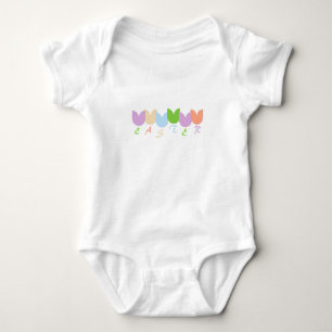 Cute Colourful Spring Tulip Flowers Personalised Baby Bodysuit