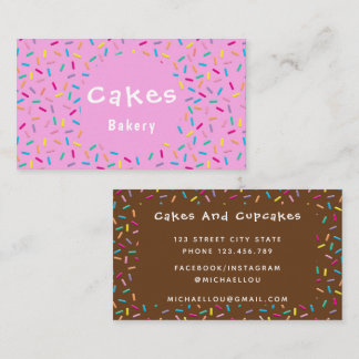 Cute Colourful Sprinkles Bakery Business Card