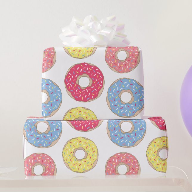 Cute Colourful Sprinkles Doughnuts Wrapping Paper (Creator Uploaded)