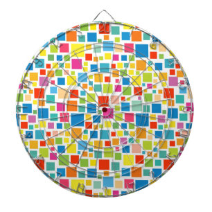 Cute colourful squares patterns dartboard