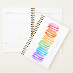 cute colourful stack of macarons personalised planner