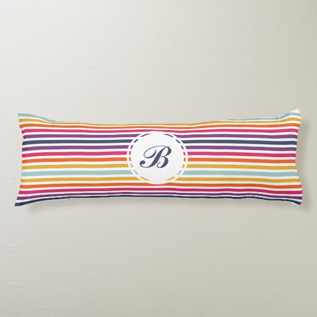 Cute Colourful Striped Pattern Body Cushion (Front)