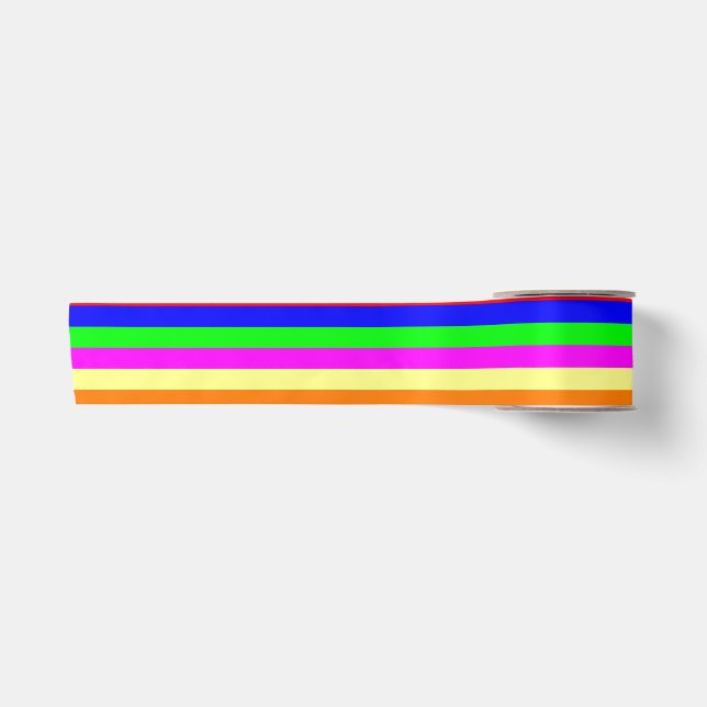 Cute Colourful Striped  Satin Ribbon (Front)
