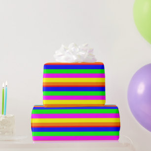 Cute Colourful Striped  Wrapping Paper