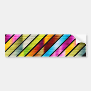 Cute colourful stripes bumper sticker