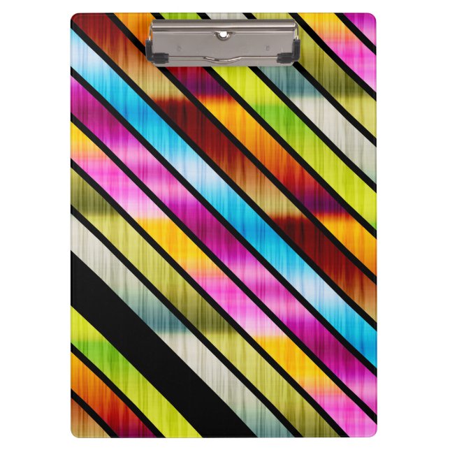 Cute colourful stripes clipboard (Front)
