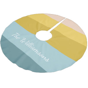 Cute Colourful Stripes Colour Block Pastel Name Brushed Polyester Tree Skirt