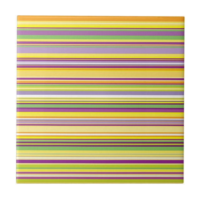 Cute colourful stripes design tile (Front)
