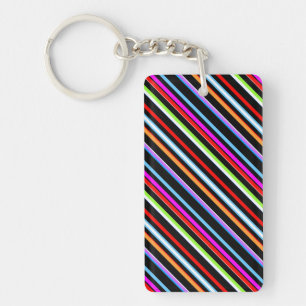 Cute colourful stripes key ring