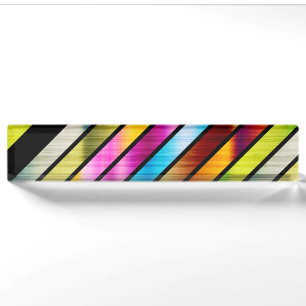 Cute colourful stripes nameplate