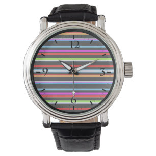 Cute colourful stripes watch