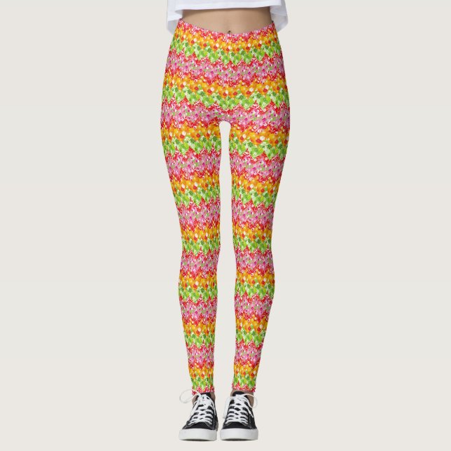 Cute colourful summer zigzag pattern Case-Mate iPh Leggings (Front)