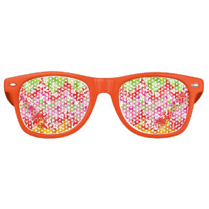 Cute colourful summer zigzag pattern retro sunglasses