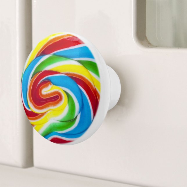 Cute Colourful Sweet Candy Rainbow Lollipop Ceramic Knob (Cute Colorful Sweet Candy Rainbow Lollipop Ceramic Knob)