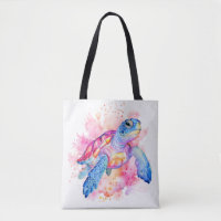 Cute Colourful Swimming Tortoise Illustration