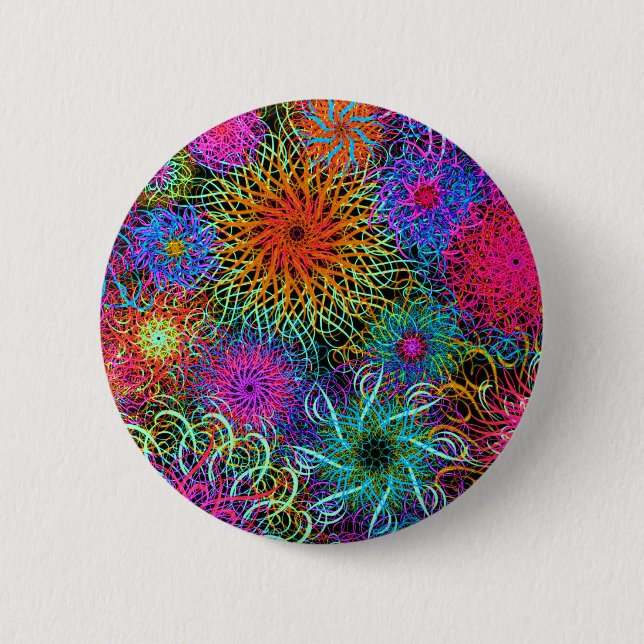 Cute colourful swirl pattern 6 cm round badge (Front)