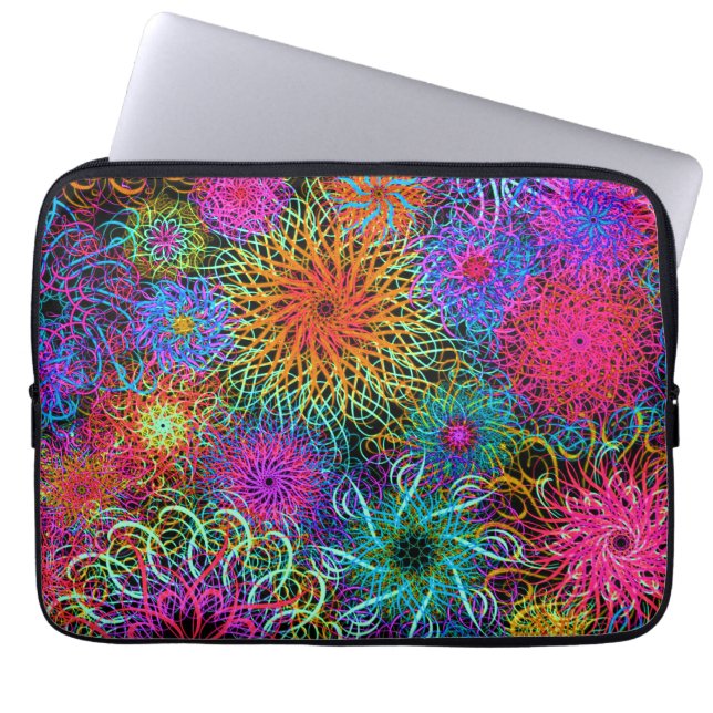 Cute colourful swirl pattern laptop sleeve (Front)