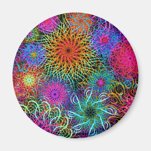 Cute colourful swirl pattern magnet (Front)