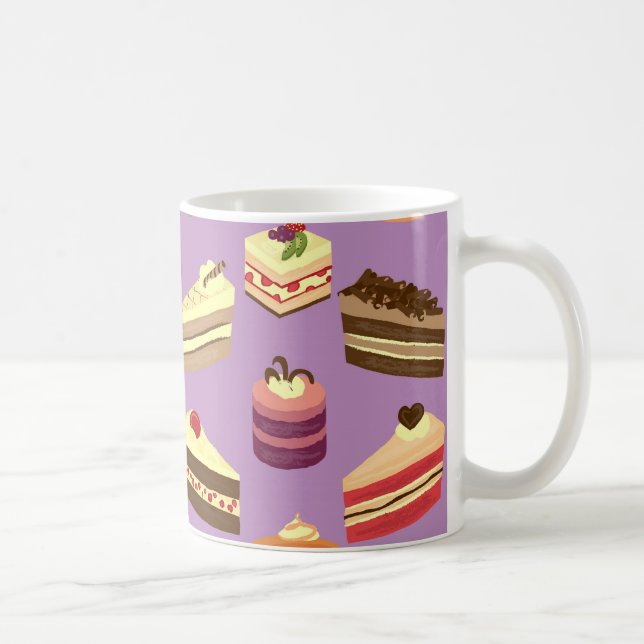 Cute & Colourful Tea Cakes Illustrated Pattern Coffee Mug (Right)